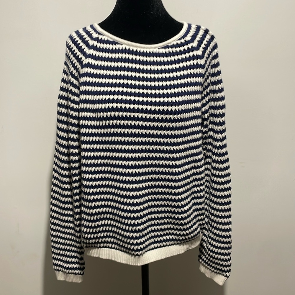 NWT Banana Republic sweater navy and white medium - Picture 1 of 7